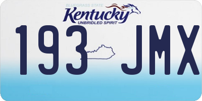 KY license plate 193JMX