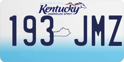 KY license plate 193JMZ