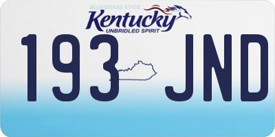 KY license plate 193JND