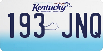 KY license plate 193JNQ