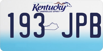 KY license plate 193JPB