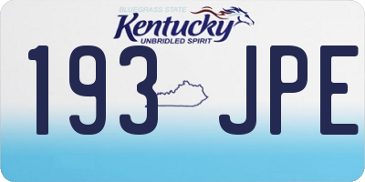 KY license plate 193JPE
