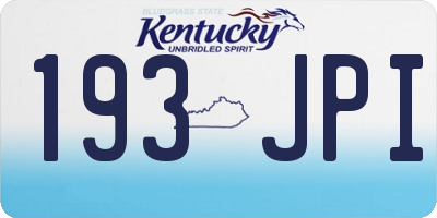 KY license plate 193JPI
