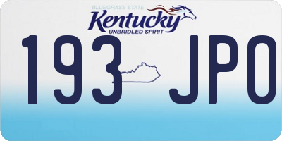 KY license plate 193JPO