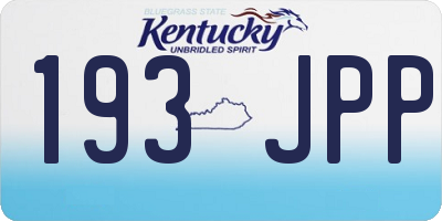KY license plate 193JPP