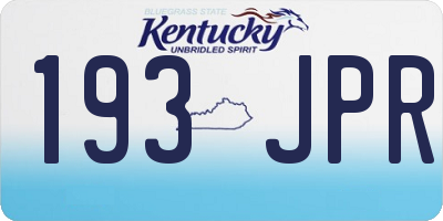 KY license plate 193JPR