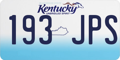KY license plate 193JPS