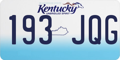 KY license plate 193JQG