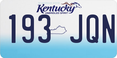 KY license plate 193JQN