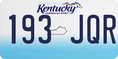 KY license plate 193JQR