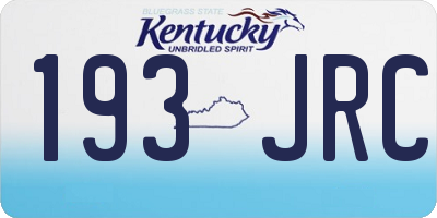KY license plate 193JRC