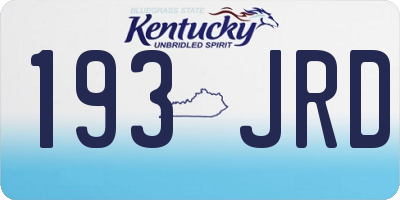 KY license plate 193JRD