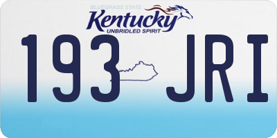 KY license plate 193JRI