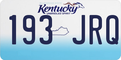 KY license plate 193JRQ