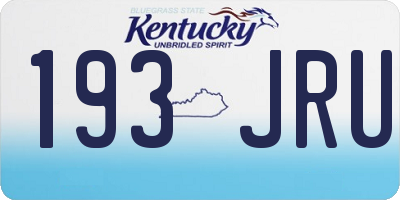 KY license plate 193JRU