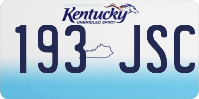 KY license plate 193JSC
