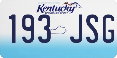 KY license plate 193JSG