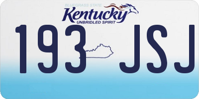 KY license plate 193JSJ