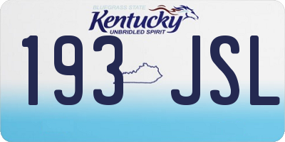 KY license plate 193JSL