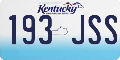 KY license plate 193JSS
