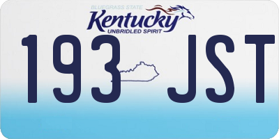 KY license plate 193JST