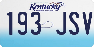 KY license plate 193JSV