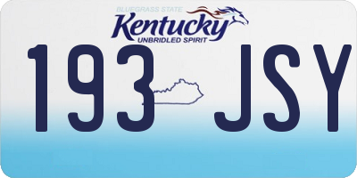 KY license plate 193JSY
