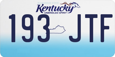 KY license plate 193JTF
