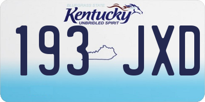 KY license plate 193JXD