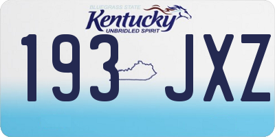 KY license plate 193JXZ