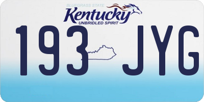 KY license plate 193JYG