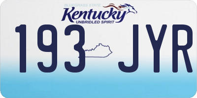 KY license plate 193JYR