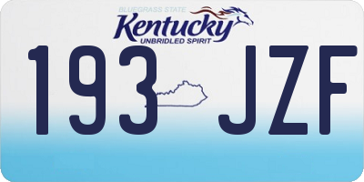 KY license plate 193JZF