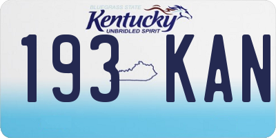 KY license plate 193KAN