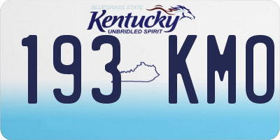 KY license plate 193KMO