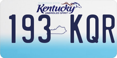 KY license plate 193KQR