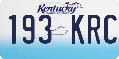 KY license plate 193KRC