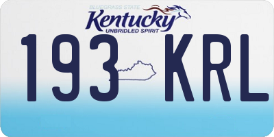 KY license plate 193KRL