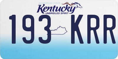 KY license plate 193KRR