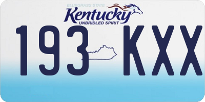 KY license plate 193KXX