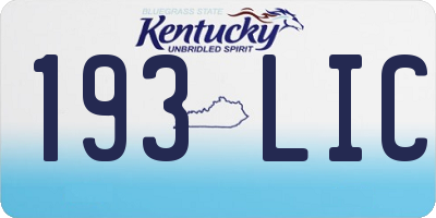 KY license plate 193LIC