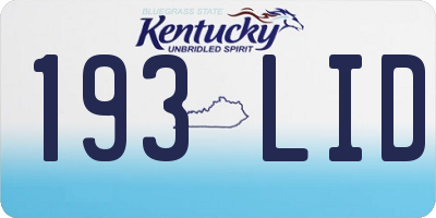KY license plate 193LID