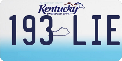 KY license plate 193LIE
