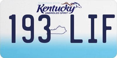 KY license plate 193LIF