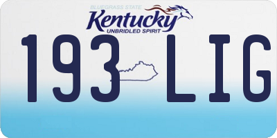 KY license plate 193LIG