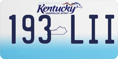 KY license plate 193LII