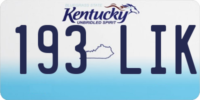 KY license plate 193LIK