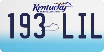 KY license plate 193LIL