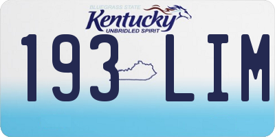 KY license plate 193LIM