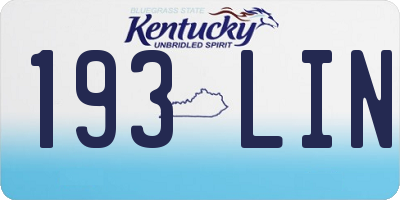 KY license plate 193LIN